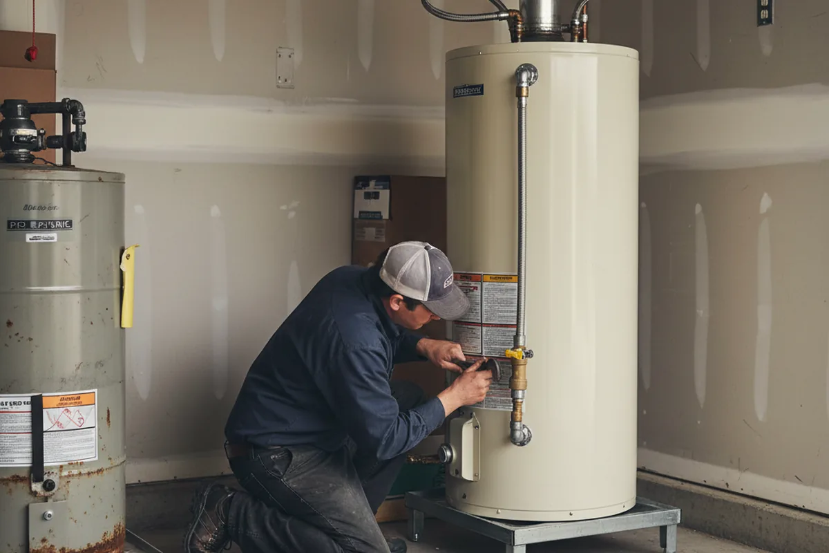 Water heater and shutoff valve replacement in Sturtevant